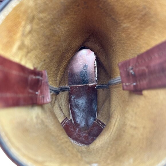 Vintage Frye Cowboy Boots Mens size 9D Distressed Brown Leather USA Western Boot - Picture 13 of 15